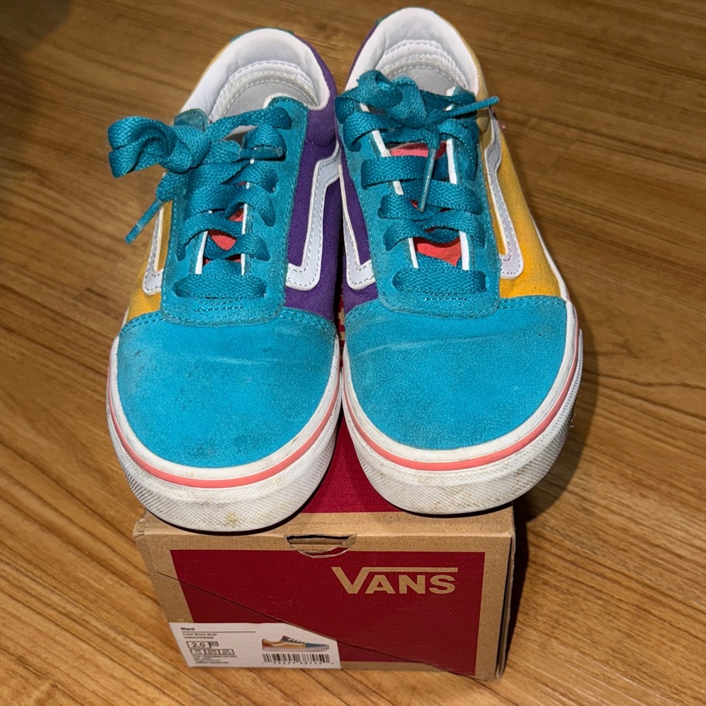 Vans Kids Blue and Yellow Sneakers